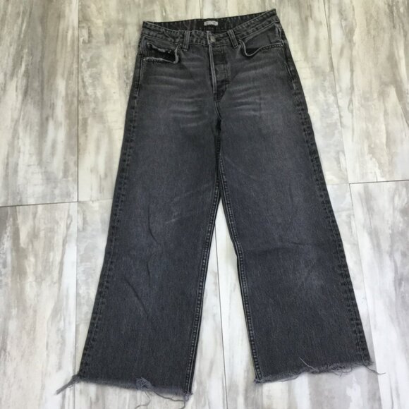 Reformation Cropped Raw Hem Hi Rise Distressed Jean 25 - Picture 9 of 10